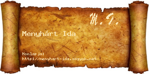 Menyhárt Ida névjegykártya