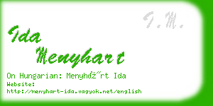 ida menyhart business card